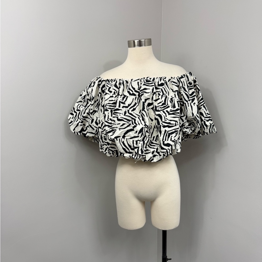 A New Day‎ White/Black Print Blouse